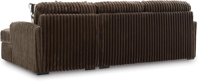 Signature Design by Ashley Midnight-Madness Casual Right-Arm Facing 2-Piece Sectional Sofa with Chaise and Reversible Cushion, Dark Brown