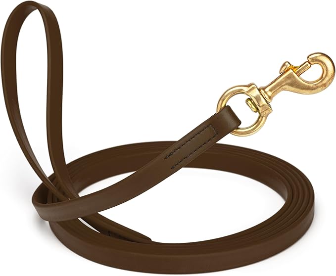 Viper Biothane K9 Working Dog Leash Waterproof Lead for Tracking Training Schutzhund Odor-Proof Long Line with Solid Brass Snap for Puppy Medium and Large Dogs, 15ft Dark Chocolate Brown
