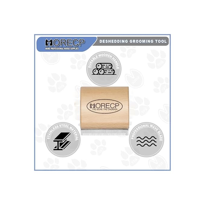 MORECP 2.64in Dog Brush & Deshedding Brush for Cats - Gentle & Effective Wooden Pet Hair Removal Tool for Dogs, Cats, Horses to Stop Shedding, Remove Undercoat