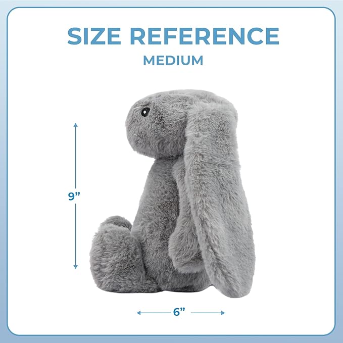 Best Pet Supplies Interactive Squeaky Dog Chew Toy, Ideal Dog Toys for Chewers, Small, Medium & Large Dogs, and Fetch Lovers - Bunny (Gray), Large