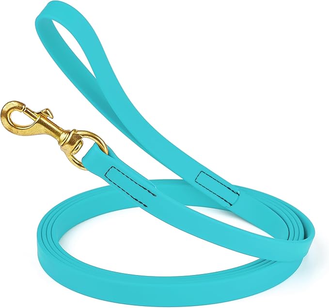 Viper Biothane K9 Working Dog Leash Waterproof Lead for Tracking Training Schutzhund Odor-Proof Long Line with Solid Brass Snap for Puppy Medium and Large Dogs, 20ft Sky Blue