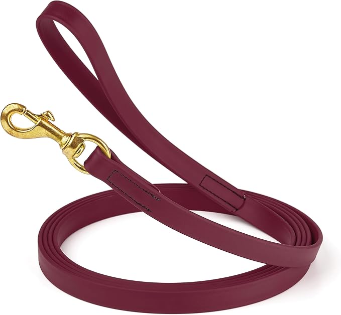 Viper Biothane K9 Working Dog Leash Waterproof Lead for Tracking Training Schutzhund Odor-Proof Long Line with Solid Brass Snap for Puppy Medium and Large Dogs, 33ft Merlot Burgundy