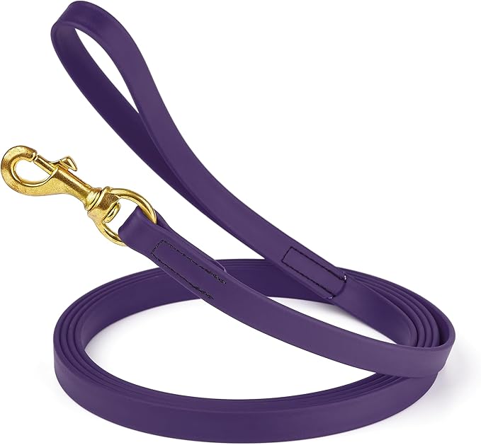 Viper Biothane K9 Working Dog Leash Waterproof Lead for Tracking Training Schutzhund Odor-Proof Long Line with Solid Brass Snap for Puppy Medium and Large Dogs, 10ft Violet Purple