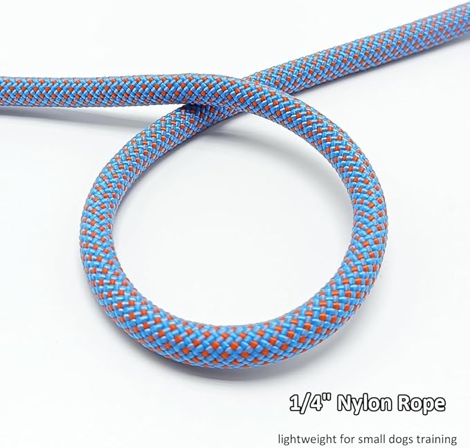 BTINESFUL 7ft Slip Lead Dog Leash, Strong Nylon Rope Leash, 1/4" Dog Training Lead for Small Medium Dogs, 14+ Colors
