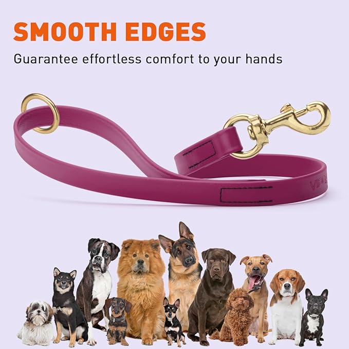 Viper Biothane K9 Working Dog Leash Waterproof Lead for Tracking Training Schutzhund Odor-Proof Long Line with Solid Brass Snap for Puppy Medium and Large Dogs 20in, Magenta Pink