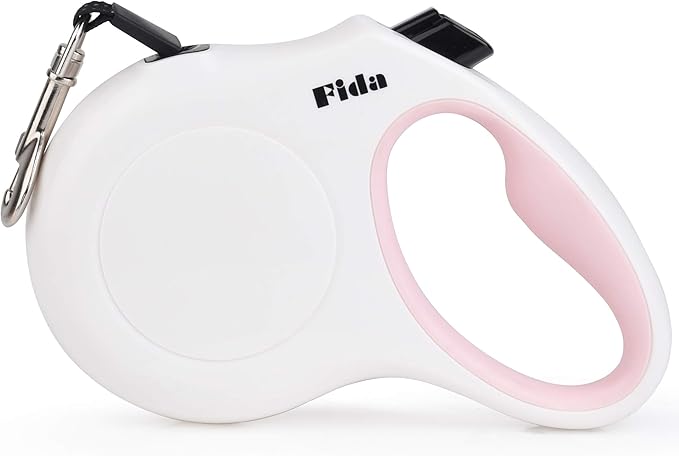 Fida Retractable Dog Leash, 16 ft Dog Walking Leash for Small Dogs up to 26lbs, Tangle Free, White