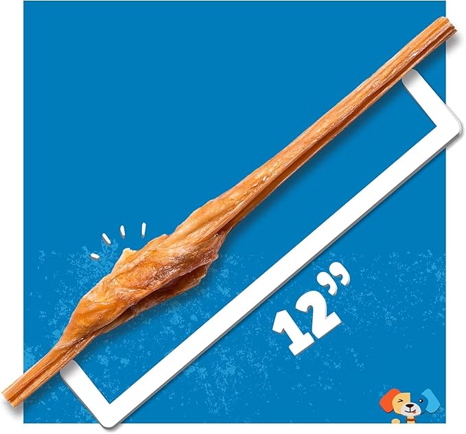 Jack&Pup 12 Inch Junior Bully Stick Dog Chew - Single Ingredient, All Natural Puppy Treat Chews - Great for Teething Puppies (5 Pack)