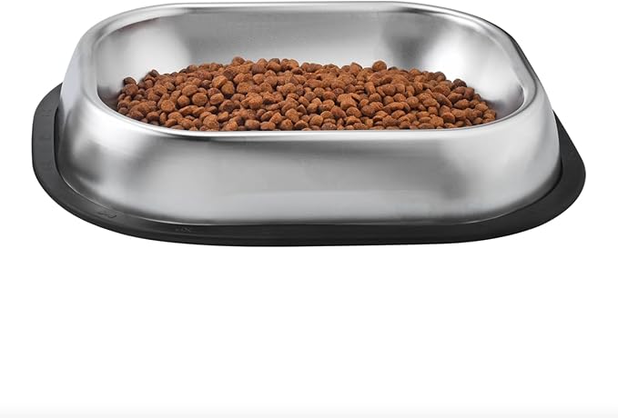 304 Stainless Steel Metal Food Dishes, with Cleaning Kit, Shallow Dog Food Bowls, Feeder Dog Bowls Water Bowl, for Small/Med Sized Cats Dogs (8.2 inch/1 Bowl)