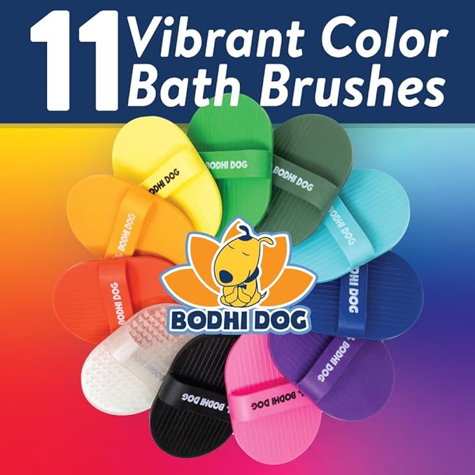 Bodhi Dog Shampoo Brush - Pet Grooming & Bath Supplies for Dogs and Cats - Bath Brush for Long & Short Hair - Premium Scrubber for Shower, Bathing & Massage (One Pack, Blue)