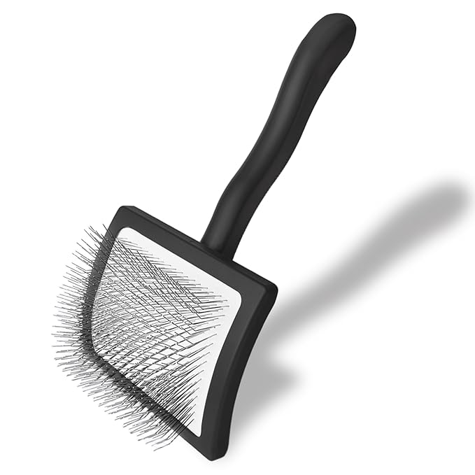 Dog Slicker Brush for Doodle Grooming,Dog Brush for Poodles,Long Pin Haired Pet Slicker Brush for Goldendoodles, Labradoodles,Bernedoodles (Black)