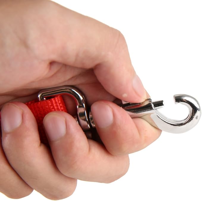 Nylon Dog Training Leash, Traction Rope, 4Ft /5 Foot /6 Feet Long, 5/8 inch 3/4 Inch 1 Inch Wide, for Small and Medium Dogs (1'' x 8 FT, Red)