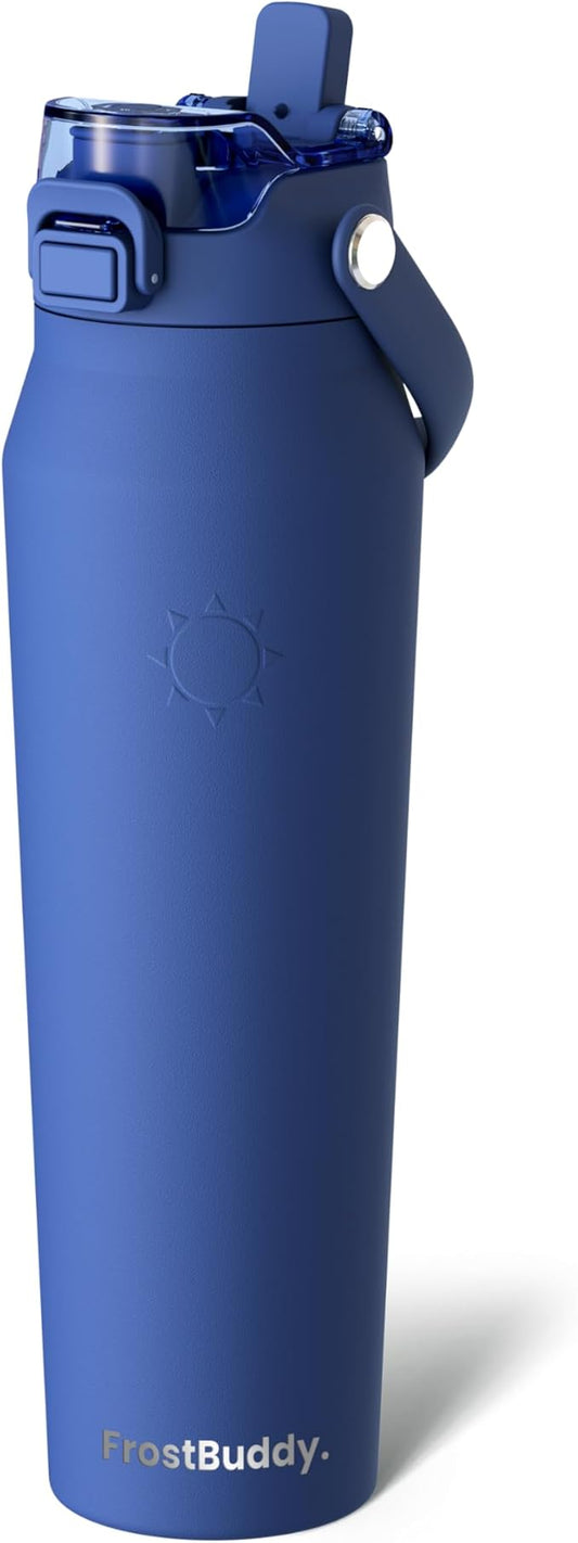 Frost Buddy 32oz Insulated Water Bottle with Straw & Chug Lid | Leak-Proof Stainless Steel | 24-Hours Cold | Sweat-Proof, Cup Holder Friendly | Ideal for Gym, Travel, Sports & Everyday Hydration