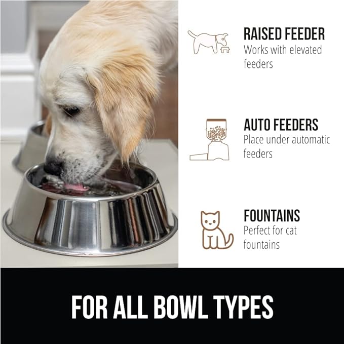 GORILLA GRIP 100% Waterproof Raised Edge BPA Free Silicone Pet Feeding Mat, Dog Cat Food Mats Contain Spills Protects Floors, Placemats for Cats and Dogs Water Bowl, Pets Accessories 18.5x11.5 Cream