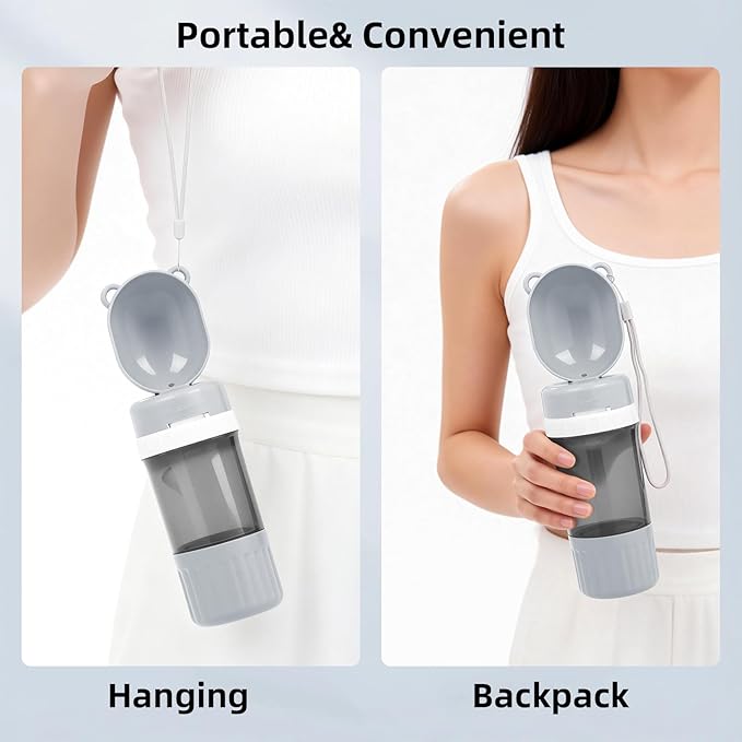 Pet Water Bottle Leak Proof Portable - Dog Water Dispenser with Foldable Drinking Bowl, Puppy Travel Accessories for Outdoor Walking, Hiking, Running