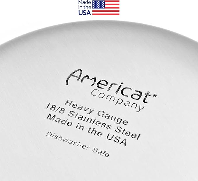 Stainless Steel Cat Bowls for Food & Water by Americat – Made in USA – Dishwasher Safe, Human Grade, Whisker Friendly Dishes (6 Bowls)