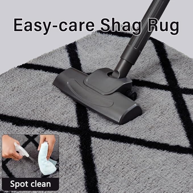 8x10 Checkered Rug for Living Room Black and White Modern Soft Area Rug Fluffy Non-Slip Carpet for Bedroom Playroom Home Aesthetic Decor