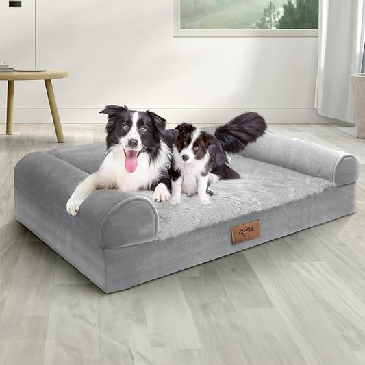Sytopia Washable Orthopedic Dog Beds, Chew Proof Dog Crate Pad, Orthopedic Tough Washable 42" Pet Mats for Large Pets, Waterproof and Anti-Slip Bottom – XL