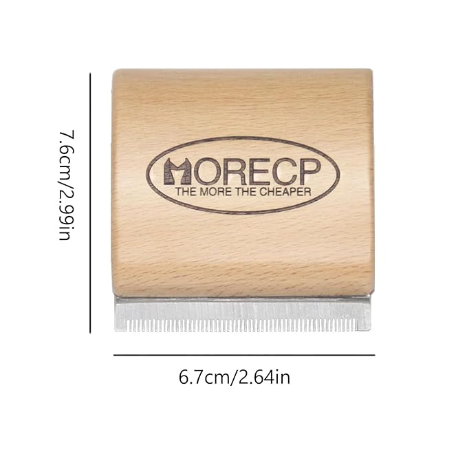 MORECP 2.64in Dog Brush & Deshedding Brush for Cats - Gentle & Effective Wooden Pet Hair Removal Tool for Dogs, Cats, Horses to Stop Shedding, Remove Undercoat