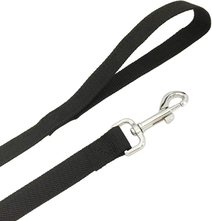 SALO Nylon Training Dog Leash for Small Medium Large Dogs, 1 Inch Wide, 20ft 30ft 40ft 50ft Long Leash Dog/Puppy Lead for Obedience Recall Training, Camping, or Backyard (50 Foot, Black)