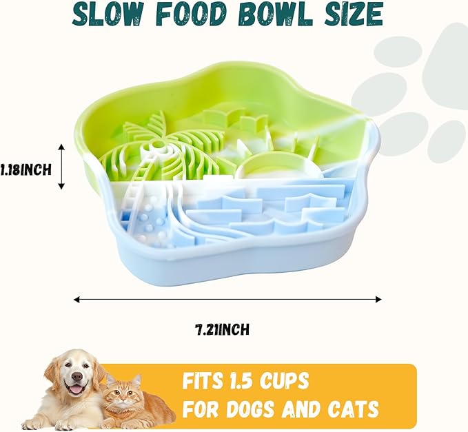 WUGO Slow Feeder Dog Bowls - Silicone Lick Mat with Suction Cups for Dog Cat Dishwasher Microwave Puppy Puzzle Bowl