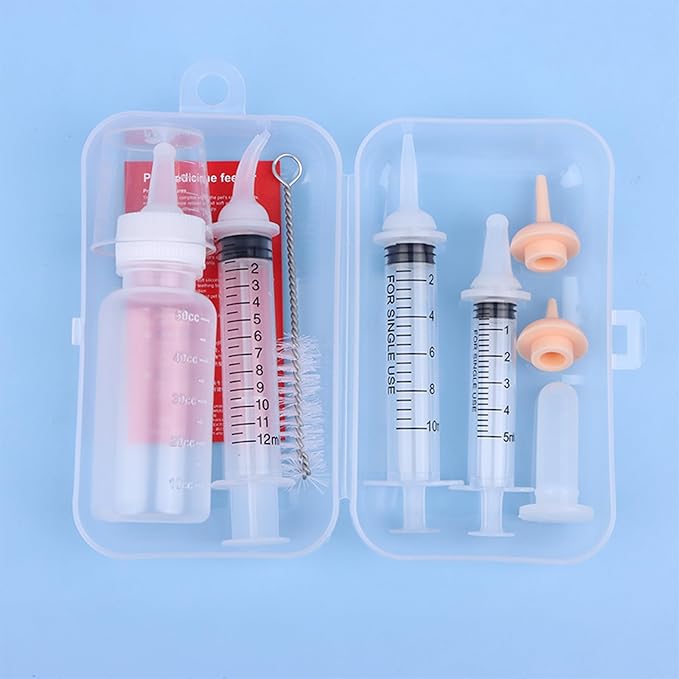 11 pcs Pet Nursing Kit Nursing Bottle Kits Kitten Bottle Feeding Set with Nursing Nipples Formula Dispenser Liquid Syringe for Newborn Puppies and Kittens for Small Cat Dog Animals