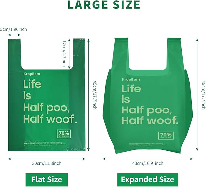 125 Bulk Pack Extra Large Dog Poop Bags for A&H Swivel Bin Pooper Scooper, Pet Waste Bags with Handle for Dog Poop Cat Litter, Heavy Duty Leakproof Unscented