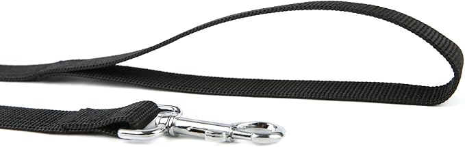 Nylon Dog Training Leash, Traction Rope, 4Ft /5 Foot /6 Feet Long, 5/8 inch 3/4 Inch 1 Inch Wide, for Small and Medium Dogs (1'' x 7 FT, Black)