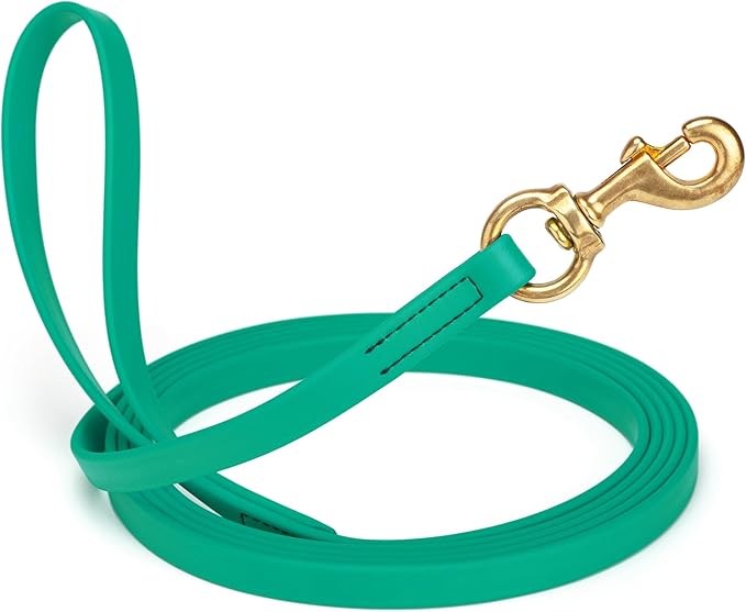 Viper Biothane K9 Working Dog Leash Waterproof Lead for Tracking Training Schutzhund Odor-Proof Long Line with Solid Brass Snap for Puppy Medium and Large Dogs, 33ft Teal
