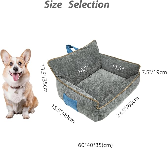 Orthopedic Dog Bed with Memory Foam, Washable Plush Pet Bed for Small, Medium & Large Dogs, Cozy Bolster Crate Dog Bed for Joint Support & Comfort.(Dark Grey)
