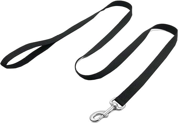 Strong Nylon Dog Leash, 5 FT Long Dog Leashes for Medium Large Dogs (5FT, Black)
