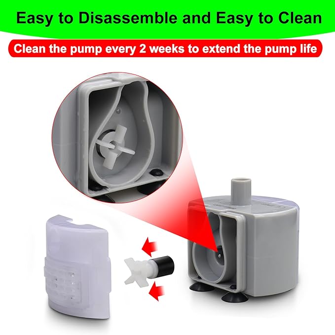 Cat Water Fountain Pump,Pet Water Fountains Pumps Replacement SMA-800 Submersible Motor,Cat Fountain Pump for Stainless Steel Cat Water Dispenser