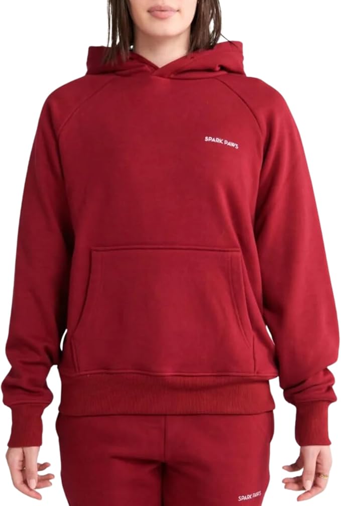 Spark Paws Human Hoodie - Premium Quality, Buttery Soft, Superior Comfort and Fit, Calming Fleece Interior, Suitable for All Styles - Burgundy - L