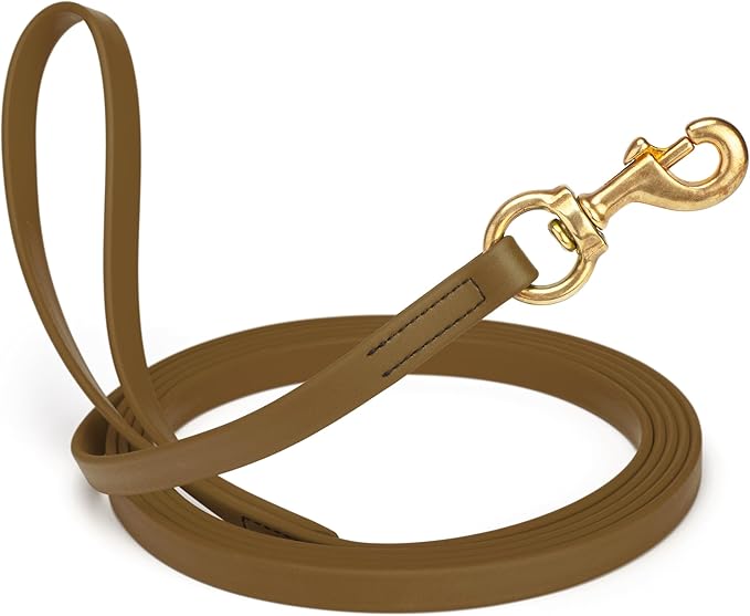 Viper Biothane K9 Working Dog Leash Waterproof Lead for Tracking Training Schutzhund Odor-Proof Long Line with Solid Brass Snap for Puppy Medium and Large Dogs, 33ft Coyote Brown