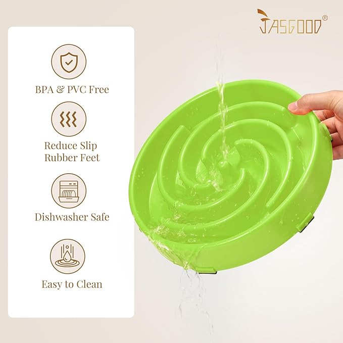 JASGOOD Slow Feeder Dogs Bowl for Large Medium Dogs,Anti-Gulping Pet Slower Food Feeding Bowls Stop Bloat,Preventing Choking Healthy Design Dogs Bowl