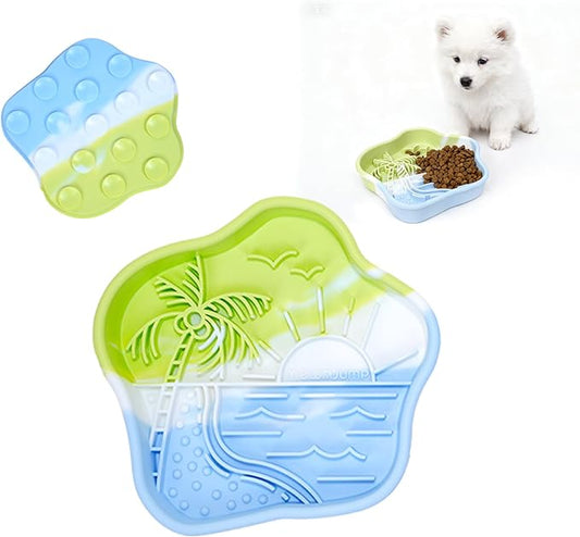 WUGO Slow Feeder Dog Bowls - Silicone Lick Mat with Suction Cups for Dog Cat Dishwasher Microwave Puppy Puzzle Bowl