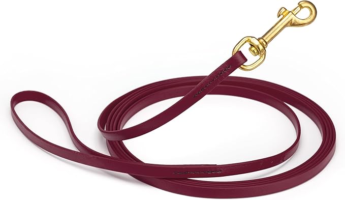 Viper Biothane K9 Working Dog Leash Waterproof Lead for Tracking Training Schutzhund Odor-Proof Long Line with Solid Brass Snap for Puppy Medium and Large Dogs, 20ft Merlot Burgundy