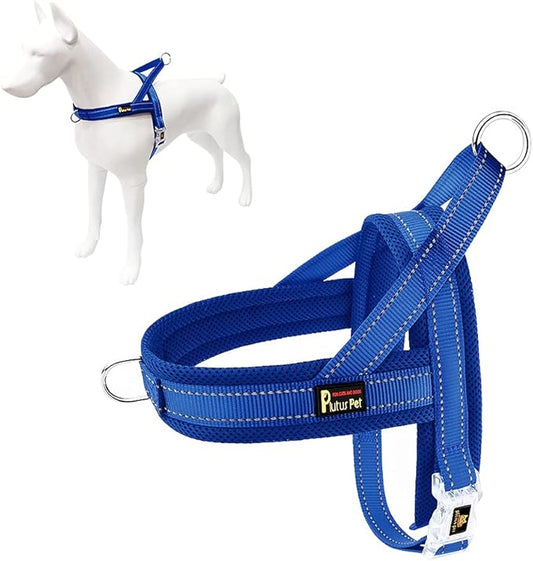 Plutus Pet No Pull Dog Harness with Breathable Mesh Padded, Adjustable Reflective Escape Proof Dog Harness, Quick Fit Dog Vest Harness for Small Medium Large Dogs(XS, Navy Blue)