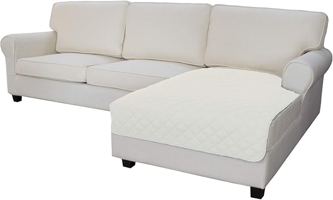 Easy-Going Sectional Couch Covers for Dogs L Shape Sofa Cover Reversible Sofa Slipcover Chaise Lounge Cover Furniture Protector Cover for Pets Dog Cat (42 x 68 inches, Ivory/Ivory)