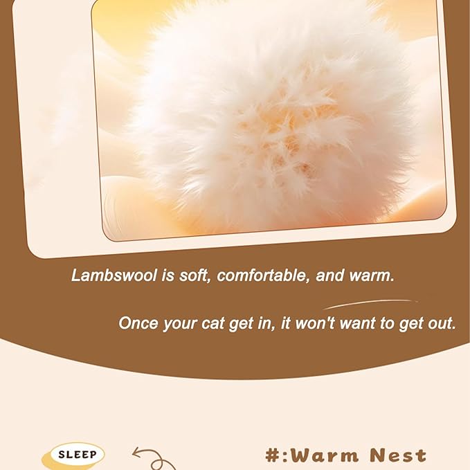 Cat Bed Cave-cat beds for Indoor Cats,Soft and Comfortable,Warm nest,Cute cat House,Semi-Enclosed cat Bed,Kitty pet hut,Hideaway,Winter Cat House (Extra Warmth)