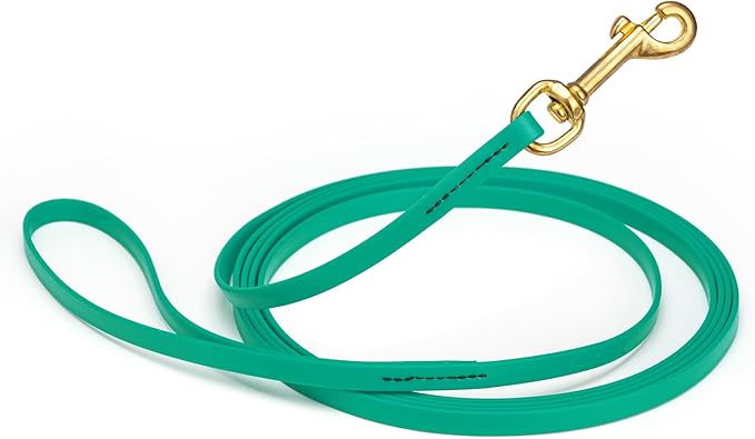 Viper Biothane K9 Working Dog Leash Waterproof Lead for Tracking Training Schutzhund Odor-Proof Long Line with Solid Brass Snap for Puppy Medium and Large Dogs, 10ft Teal