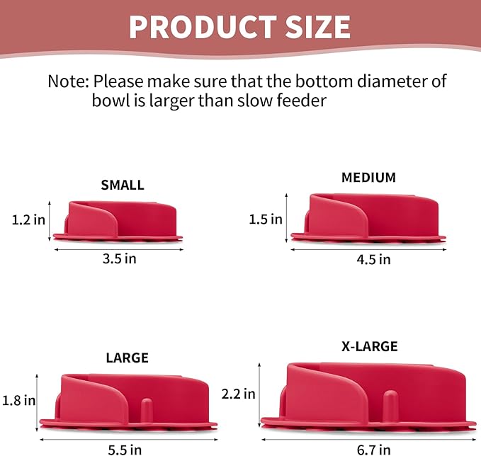 Slow Feeder Dog Bowls Insert, Animire Soft Silicone Slow Eating Dog Food Bowl for Small, Medium and Large Dogs, Compatible with Regular and Elevated Bowls