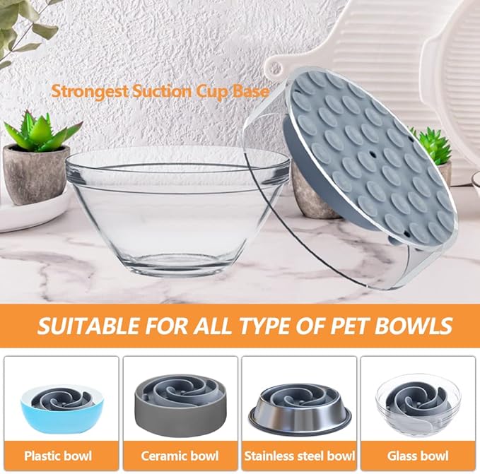 Slow Feeder Dog Bowls Insert, Animire Soft Silicone Slow Eating Dog Food Bowl for Small, Medium and Large Dogs, Compatible with Regular and Elevated Bowls