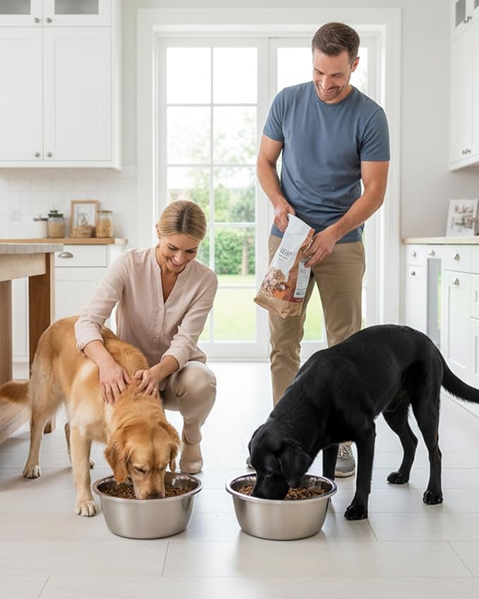 Stainless Steel Dog Bowl, 2 Pack 208 Oz Metal Dog Food Bowls 26 Cup Stainless Steel Pet Bowls Heavy Duty Pet Bowl for Medium Large Dogs, 12"
