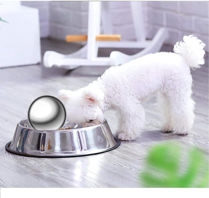 KUNWU SUS304 Stainless Steel Dog Food Slow Feeders Ball - 2" Stops Gulping, Bloat, Indigestion, and Rapid Eating, Fun, Healthy, Prevents Obesity Improves Digestion (Small)