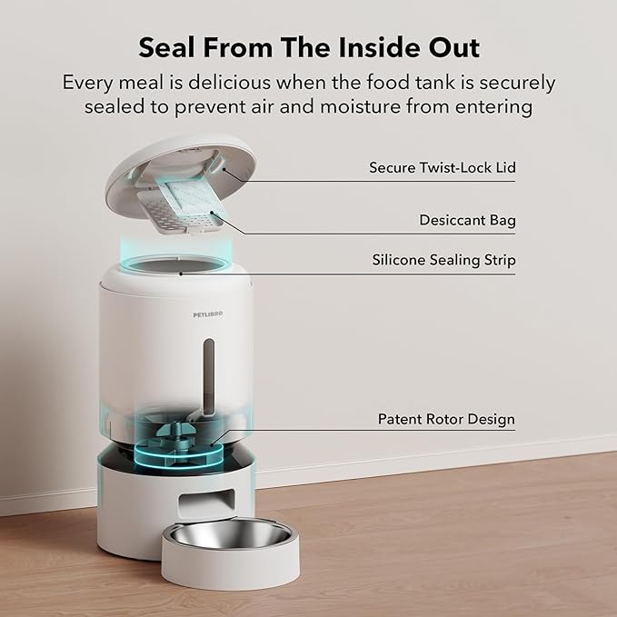 PETLIBRO Automatic Cat Feeder, 5G WiFi Automatic Dog Feeder with Freshness Preservation, 5L Timed Cat Feeders with Low Food Sensor, Up to 10 Meals Per Day, Granary Pet Feeder for Cats/Dogs