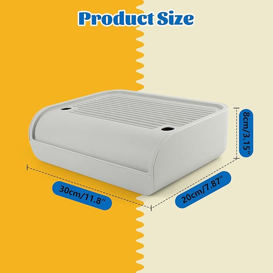 Litter Box Step, Cat Step/Ramp/Catcher with Filter Function, Easy to Clean, Ideal for Kitten & Elderly Cats (Light Grey)