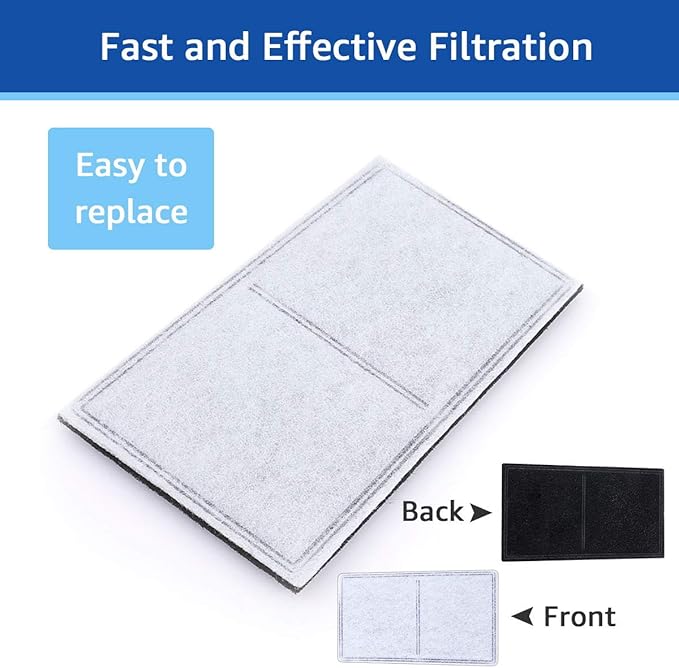 12PCS Replacement Carbon Filters Compatible with PetSafe Drinkwell Fountain Platinum Multi-Tier Everflow Outdoor, Charcoal Dog and Cat Water Fountain Filter