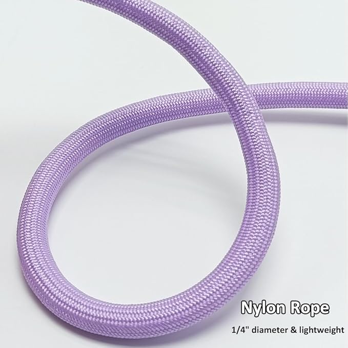 BTINESFUL 7FT Slip Lead Dog Leash, Strong Nylon Rope Leash, 1/4 inch Diam Dog Training Lead for Small Medium Pets Puppies, Purple