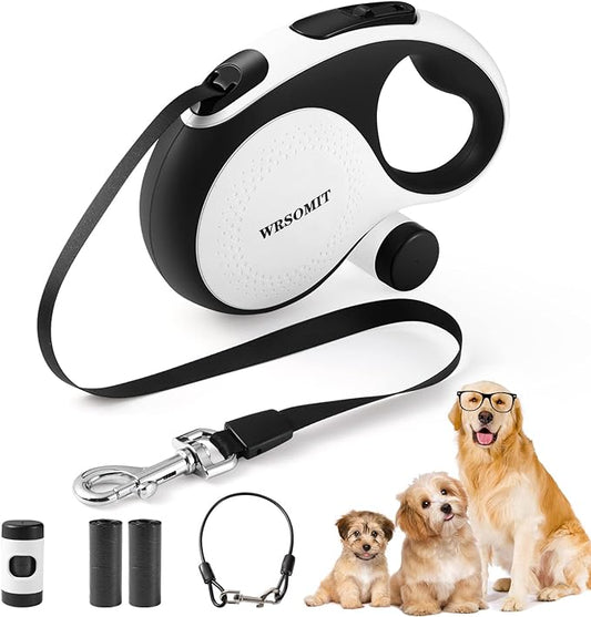 Retractable Dog Leash with Chew Proof Cable, 26Ft Heavy Duty Dog Leash for Medium Large Dogs up to 110lbs, 360째 No Tangle, One-Handed Brake
