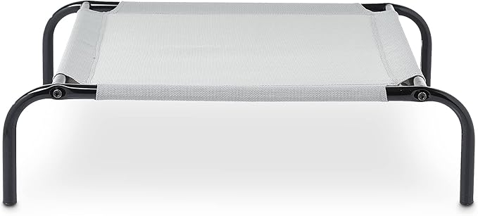 Amazon Basics Cooling Breathable Elevated Dog Bed with Metal Frame for Large Dogs, 51 x 31 x 8 Inch, Grey
